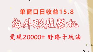 （10475期）海外联盟装机 单窗口日收益15.8  变现20000+ 野路子玩法