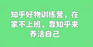 知乎好物训练营，在家不上班，靠知乎来养活自己