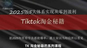 TikTok跨境2025淘金秘籍，​2025TikTok从0到盈利变现