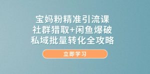 （14820期）宝妈粉精准引流课，社群猎取+闲鱼爆破，私域批量转化全攻略
