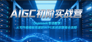 AIGC初阶实战营：Deepseek专项教学，从写作模板搭建到WPS系统部署全流程