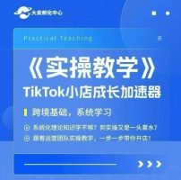 大卖家孵化中心TikTok实操课，TikTok小店成长加速器，跨境基础系统学习，一步一步带你开店