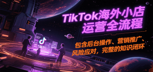 TikTok海外小店运营全流程，包含后台操作、营销推广、风险应对，完整的知识闭环