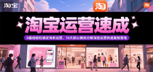 淘宝运营速成，0基础轻松搞定网店运营，10大核心模块分解快速复制落地（更新）