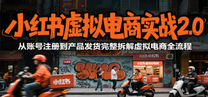 小红书虚拟电商实战2.0，从账号注册到产品发货完整拆解虚拟电商全流程