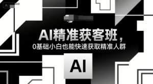 AI精准获客班，0基础小白也能快速获取精准人群