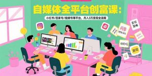 （15479期）自媒体全平台创富课：小红书/百家号/视频号等平台，月入3万变现全流程