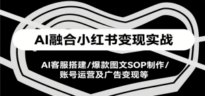 AI融合小红书变现实战课，AI客服搭建/爆款图文SOP制作/账号运营及广告变现等