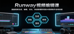 Runway视频编辑课，涵盖视频生成、编辑、优化，快速掌握影视级AI视频制作全栈技能