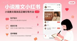 小说推文小红书高转化引导方法实操课，小说推文高效且正确引导方法