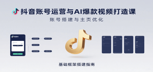 抖音账号运营与AI爆款视频打造课：含账号搭建、运营及多种AI特效视频制作方法