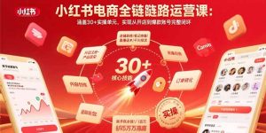 （15751期）小红书电商全链路运营课：涵盖30+实操单元，实现从开店到爆款账号完整闭环