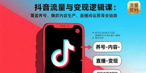 （15824期）抖音流量与变现逻辑课：覆盖养号、爆款内容生产、直播间运营等全链路