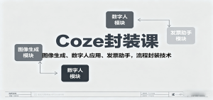 Coze封装课，图像生成、数字人应用、发票助手，流程封装技术