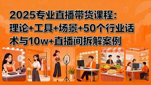 （15988期）2025专业直播带货课程：理论+工具+场景+50个行业话术与10w+直播间拆解案例