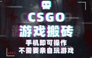 CSGO游戏挂机捡漏，单日扫货500+，年底小高峰上车可吃肉，手机即可操作兼职副业