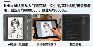 （16222期）Krita AI绘画从入门到变现：文生图/实时绘画/模型部署，副业月均6000元