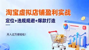 （16387期）淘宝虚拟店铺盈利实战：定位+违规规避+爆款打造，月入过万很轻松！