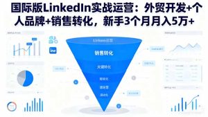 （16397期）国际版LinkedIn实战运营：外贸开发+个人品牌+销售转化，新手3个月月入5万+