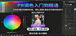 PR调色入门到精通：从色彩理论到案例实操，婚礼/医美/美食多场景调色技巧