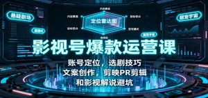 影视号爆款运营课：账号定位，选剧技巧，文案创作，剪映PR剪辑和影视解说避坑