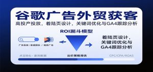 谷歌广告外贸获客，高投产投放，着陆页设计，关键词优化与GA4跟踪分析