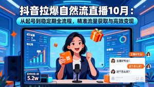 （16339期）抖音拉爆自然流直播10月：从起号到稳定期全流程，精准流量获取与高效变现