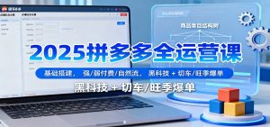 2025拼多多全运营课：基础搭建，强/弱付费/自然流，黑科技 + 切车/旺季爆单