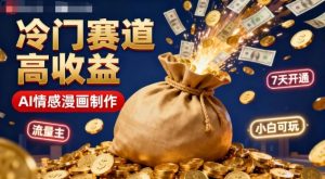 公众号冷门赛道，用AI做情感漫画，7天开通流量主，操作简单，小白可玩